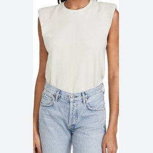 Jonathan Simkhai Channing Terry Sweatshirt Sleeveless Thong Bodysuit